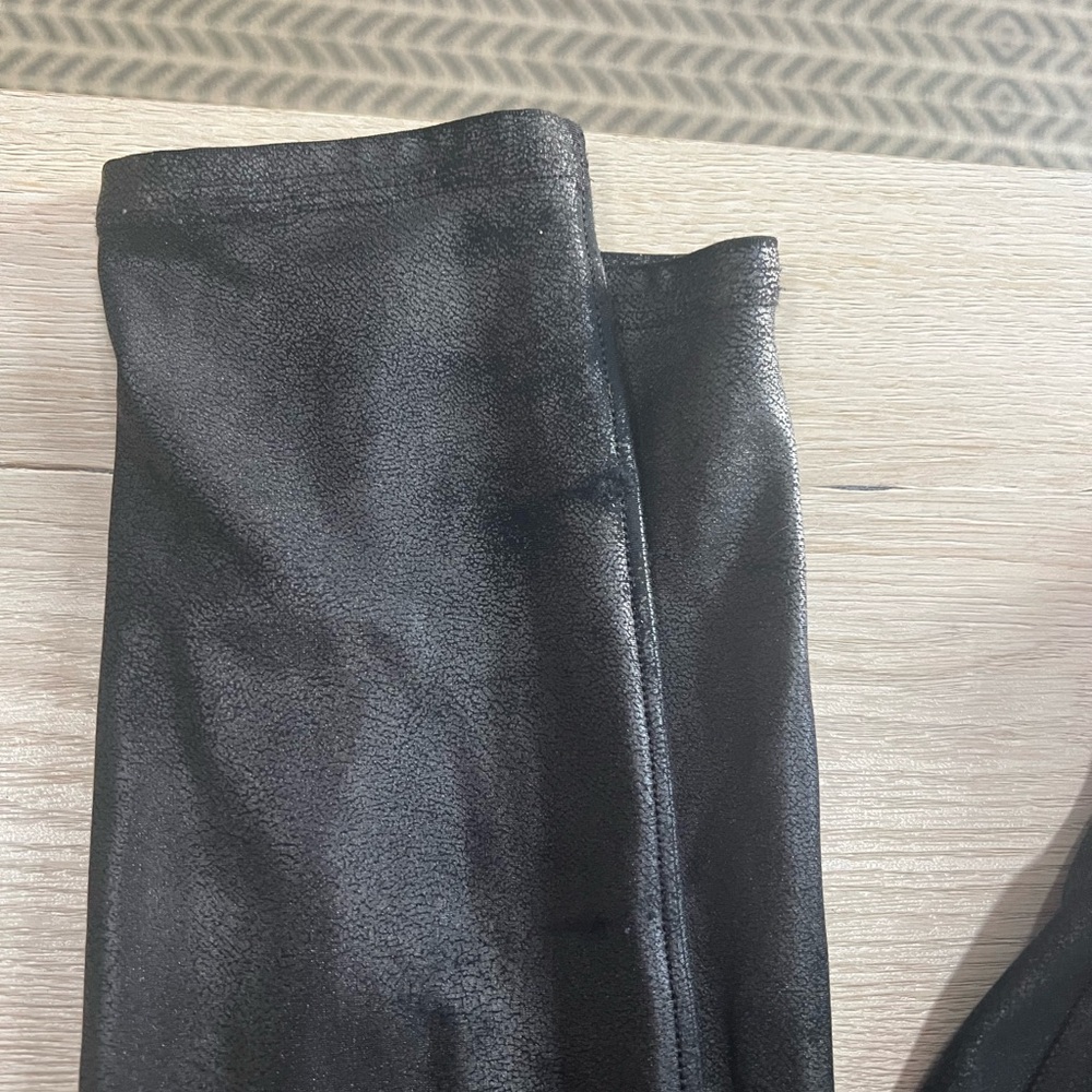 SPANX Faux Leather Jet Black Leggings - Picture 3 of 4